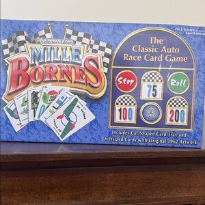 Hasbro Mille Bornes Collector's Edition Card Game - Blue and Red